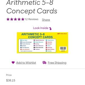 A Beka Arithmetic 5-8 Concept Cards